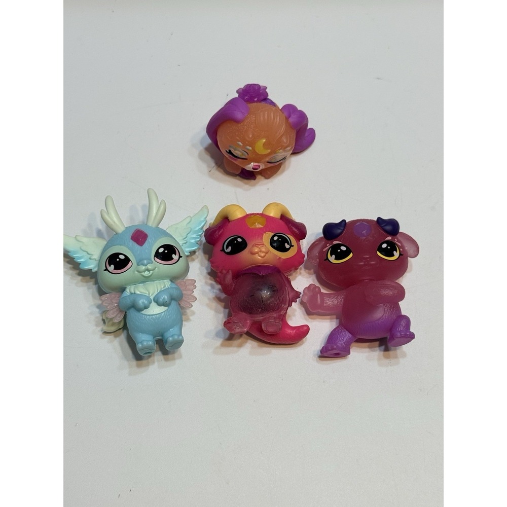 Magic Mixies Mixlings Mini Figures Lot Of 4 Pink Yellow Purple Blue Sparkles